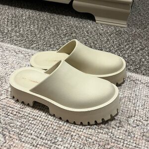 Jeffery Campbell Cream Mule Clogs